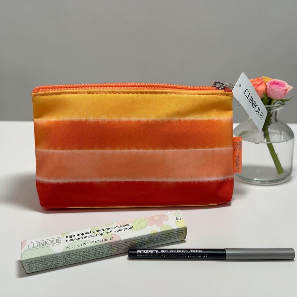 Clinique Makeup Bag Set w Mascara & Eyeliner